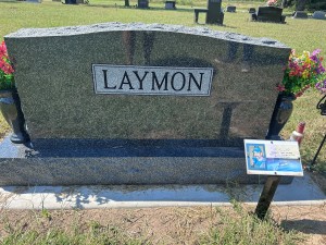 Laymon, Back of Headstone
