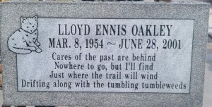 Oakley, Lloyd Headstone